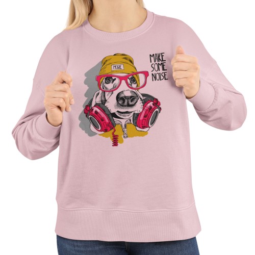 Damska bluza muzyczna z psem DJ – Make Some Noise 1
