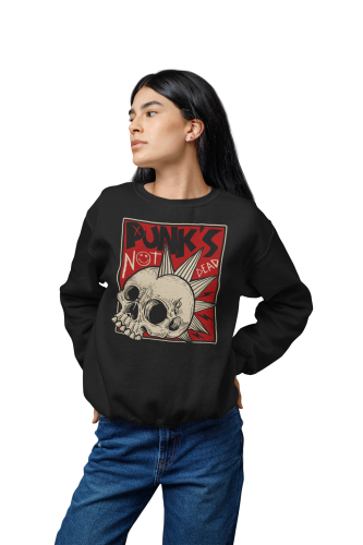 Damska bluza punk rock z czaszką – Punk's Not Dead 3