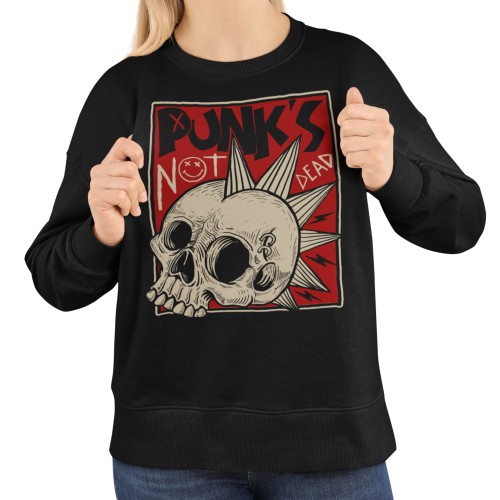 Damska bluza punk rock z czaszką – Punk's Not Dead
