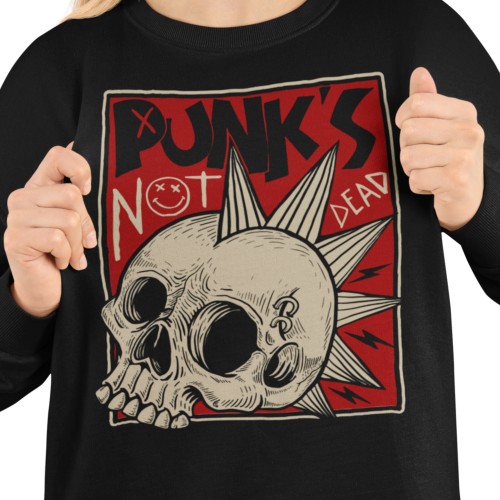 Damska bluza punk rock z czaszką – Punk's Not Dead 2