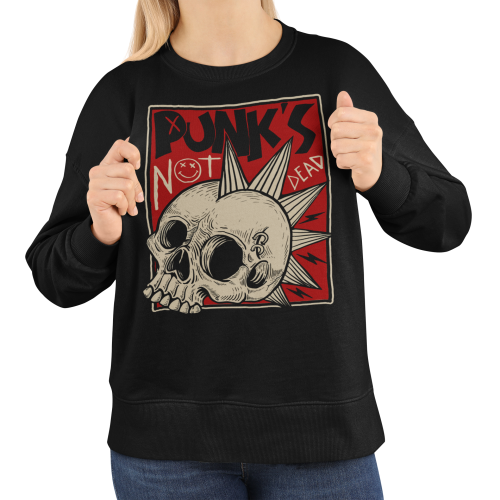 Damska bluza punk rock z czaszką – Punk's Not Dead 5