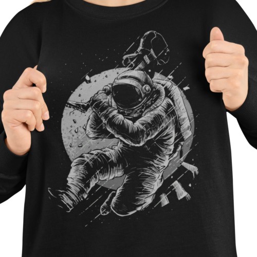 Damska bluza muzyczna astronauta z gitarą – kosmiczny rock 2