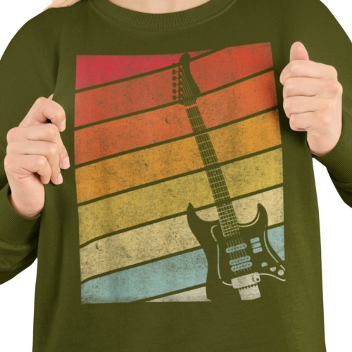 Damska bluza muzyczna z gitarą retro 8