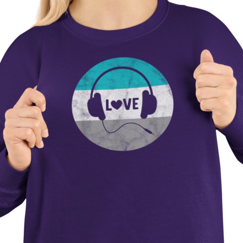 Damska bluza muzyczna ze słuchawkami Love 2