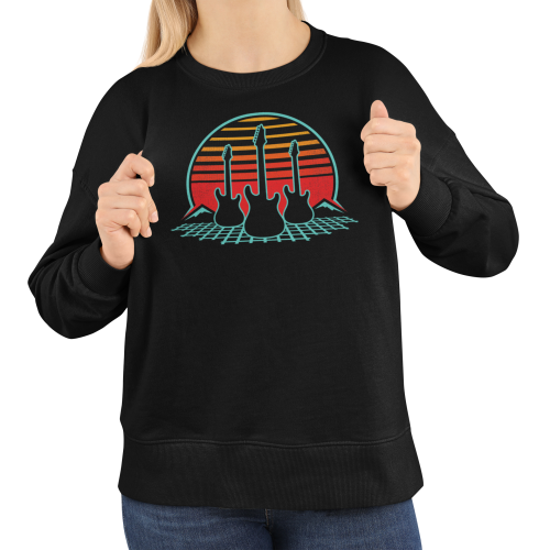 Damska bluza muzyczna z trzema gitarami retro 15