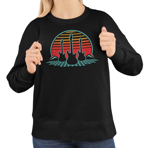 Damska bluza muzyczna z trzema gitarami retro 13