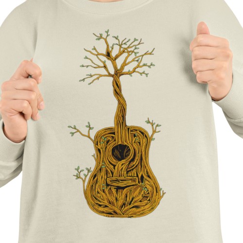Damska bluza muzyczna z gitarą z drzewa 2