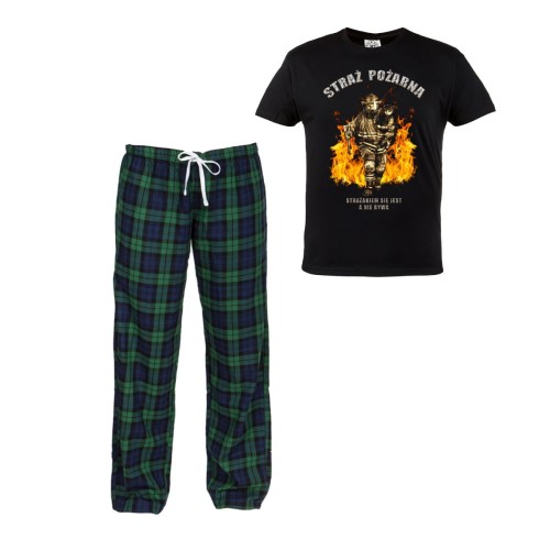 MĘSKA PIŻAMA Z NADRUKIEM NA PREZENT DLA STRAŻAKA FIRE07PL