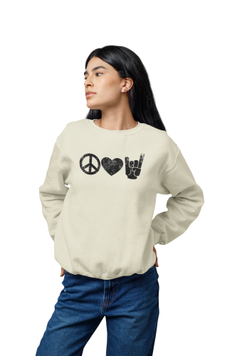 Damska bluza muzyczna Peace Love Rock 12