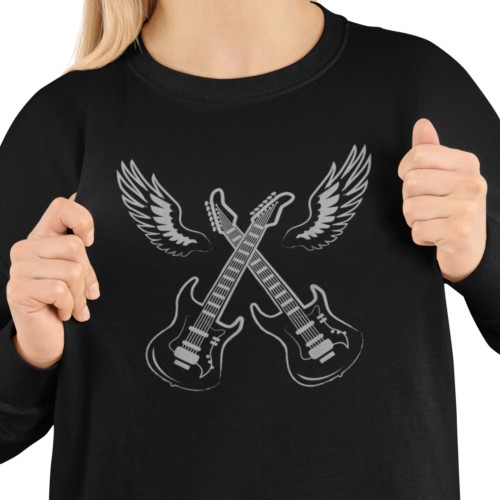 Damska bluza muzyczna ze skrzyżowanymi gitarami 2