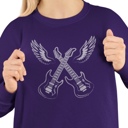 Damska bluza muzyczna ze skrzyżowanymi gitarami 9