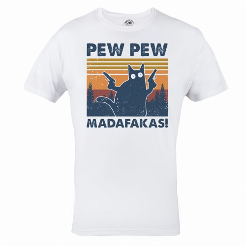 MĘSKA PIŻAMA Z NADRUKIEM NA PREZENT KOT MADAFAKA KOT18 2