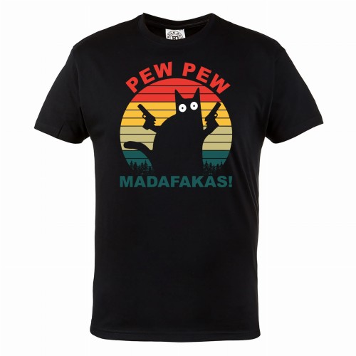 MĘSKA PIŻAMA Z NADRUKIEM NA PREZENT KOT MADAFAKA KOT19 2