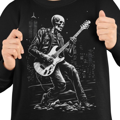 Damska bluza muzyczna rockowa Szkielet Gitarzysta 2