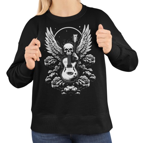 Damska bluza rockowa Czaszka Skrzydła Gitara