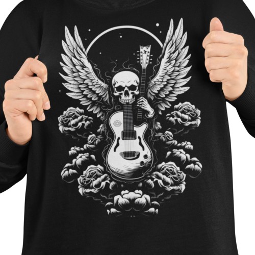 Damska bluza rockowa Czaszka Skrzydła Gitara 2