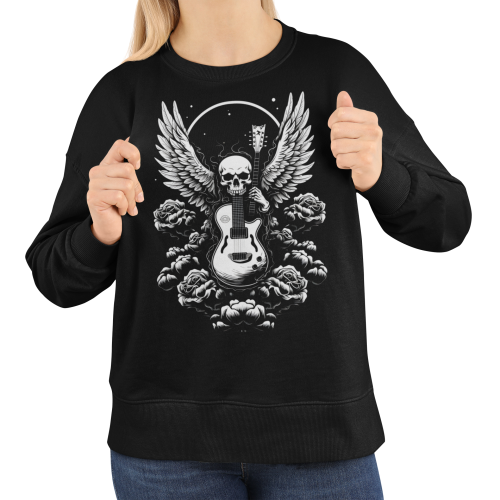 Damska bluza rockowa Czaszka Skrzydła Gitara 4