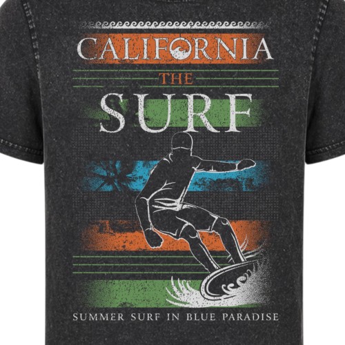 Koszulka męska California Surf acid wash retro streetwear 1