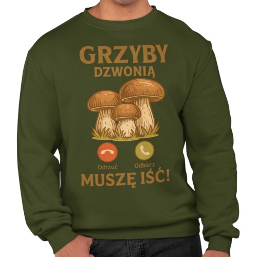 Męska bluza dla grzybiarza Grzyby Dzwonią 13