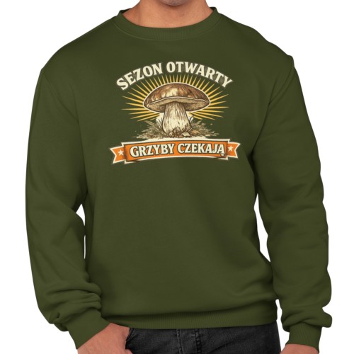 Męska bluza dla grzybiarza Sezon Otwarty