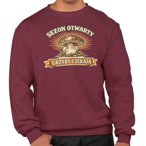 Męska bluza dla grzybiarza Sezon Otwarty 7
