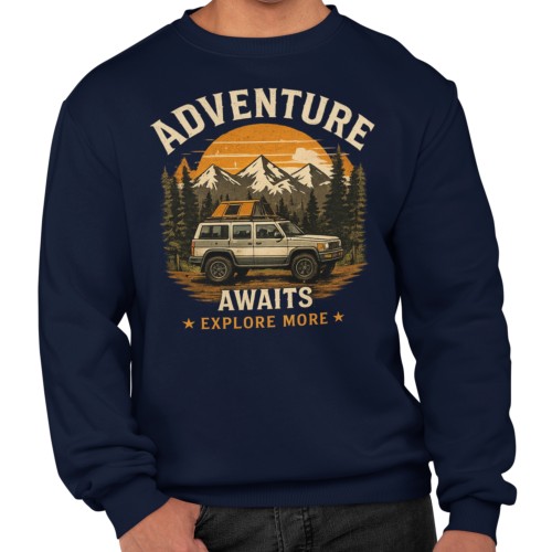 Męska bluza Adventure Awaits – podróże góry wyprawy