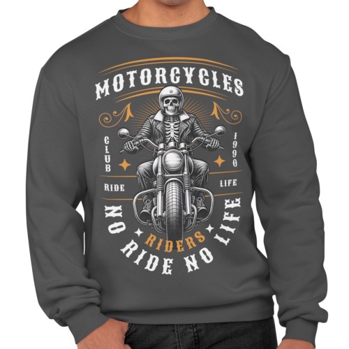 Męska bluza Riders Ride No Life – biker z motocyklem