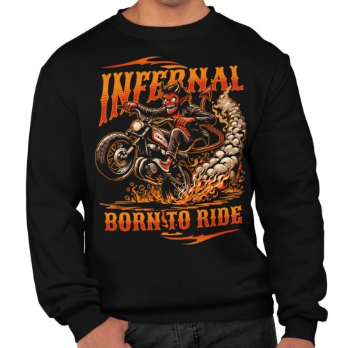 Męska bluza motocyklowa Born to Ride – diabeł biker