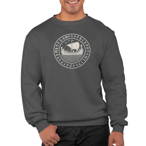 Bluza męska Wiking Viking Valhalla – statek Drakkar i runy 3