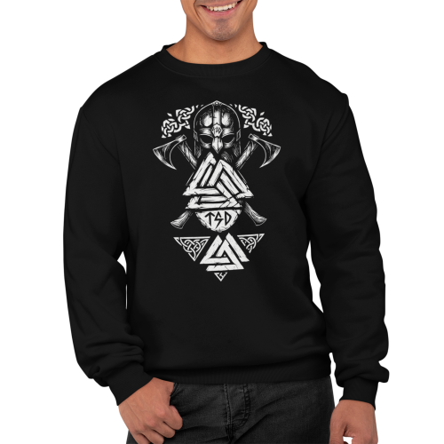 Bluza męska Wiking Viking Valhalla – hełm topory Valknut 3