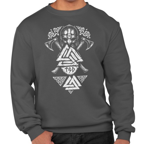 Bluza męska Wiking Viking Valhalla – hełm topory Valknut 4