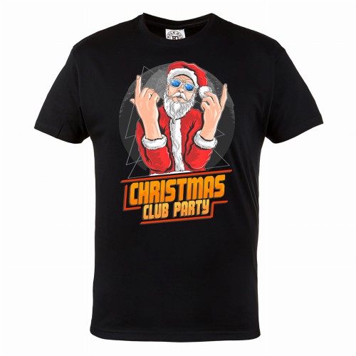 MĘSKA KOSZULKA ŚWIĄTECZNA Z NADRUKIEM CHRISTMAS PARTY MIKOŁAJ 100