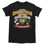 Koszulka Męska Supernauczyciel Języka Angielskiego Prezent dla Nauczyciela