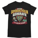 Koszulka Męska Supernauczyciel Geografii Prezent dla Geografa na Dzień Nauczyciela