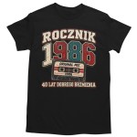 Koszulka na 40 Urodziny Rocznik 1986 Prezent dla Faceta 40 Lat Dobrego Brzmienia