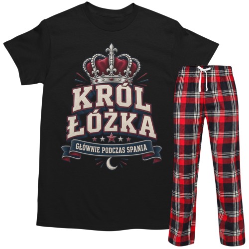 Piżama Król Łóżka dla Chłopaka Prezent na Dzień Chłopaka Męska