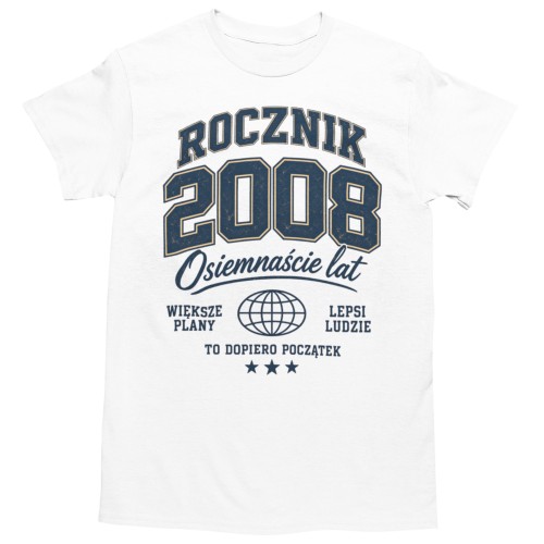 Koszulka na 18 Urodziny Rocznik 2008 – Prezent na Osiemnastkę dla Niego