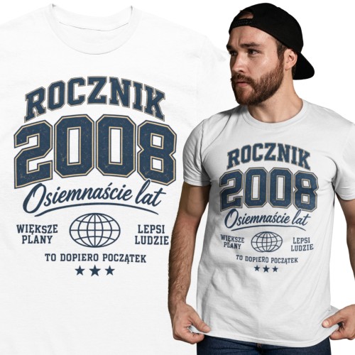 Koszulka na 18 Urodziny Rocznik 2008 – Prezent na Osiemnastkę dla Niego 2