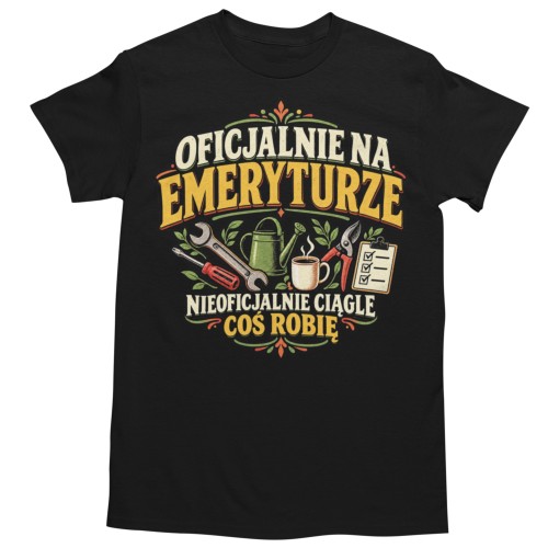 Koszulka na Emeryturę dla Mężczyzny – Oficjalnie Emeryt Prezent z Humorem