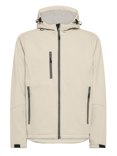 Kurtka Softshell Męska z Kapturem 340 g/m² z Nadrukiem Logo Firmy DTF 13