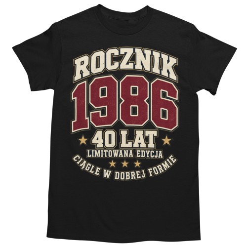 Koszulka na 40 Urodziny Męska Prezent dla 40 Latka Rocznik 1986 