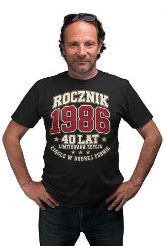 Koszulka na 40 Urodziny Męska Prezent dla 40 Latka Rocznik 1986 3