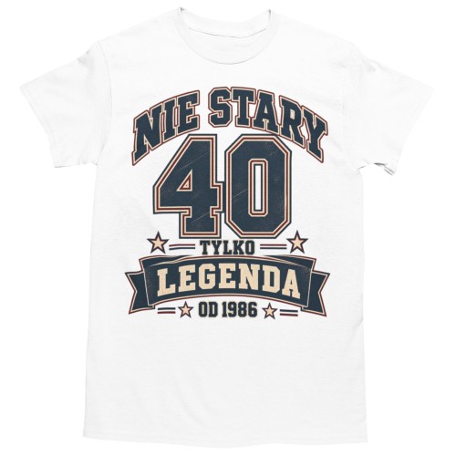 Koszulka na 40 Urodziny Męska Nie Stary Tylko Legenda Rocznik 1986 1