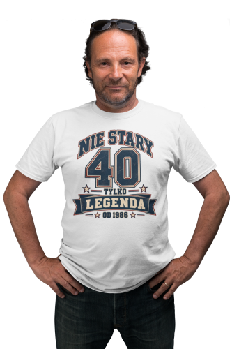 Koszulka na 40 Urodziny Męska Nie Stary Tylko Legenda Rocznik 1986 2