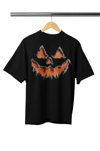Damska Koszulka Oversize Halloween Dynia Jack O’Lantern  2
