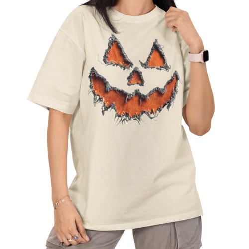 Damska Koszulka Oversize Halloween Dynia Jack O’Lantern  6