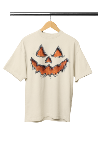 Damska Koszulka Oversize Halloween Dynia Jack O’Lantern  7