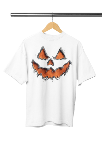 Damska Koszulka Oversize Halloween Dynia Jack O’Lantern  12