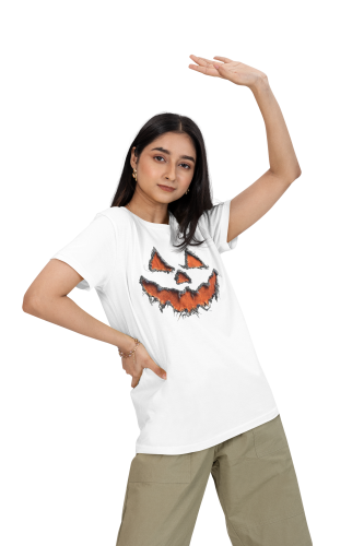 Damska Koszulka Oversize Halloween Dynia Jack O’Lantern  14