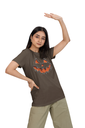 Damska Koszulka Oversize Halloween Dynia Jack O’Lantern  19